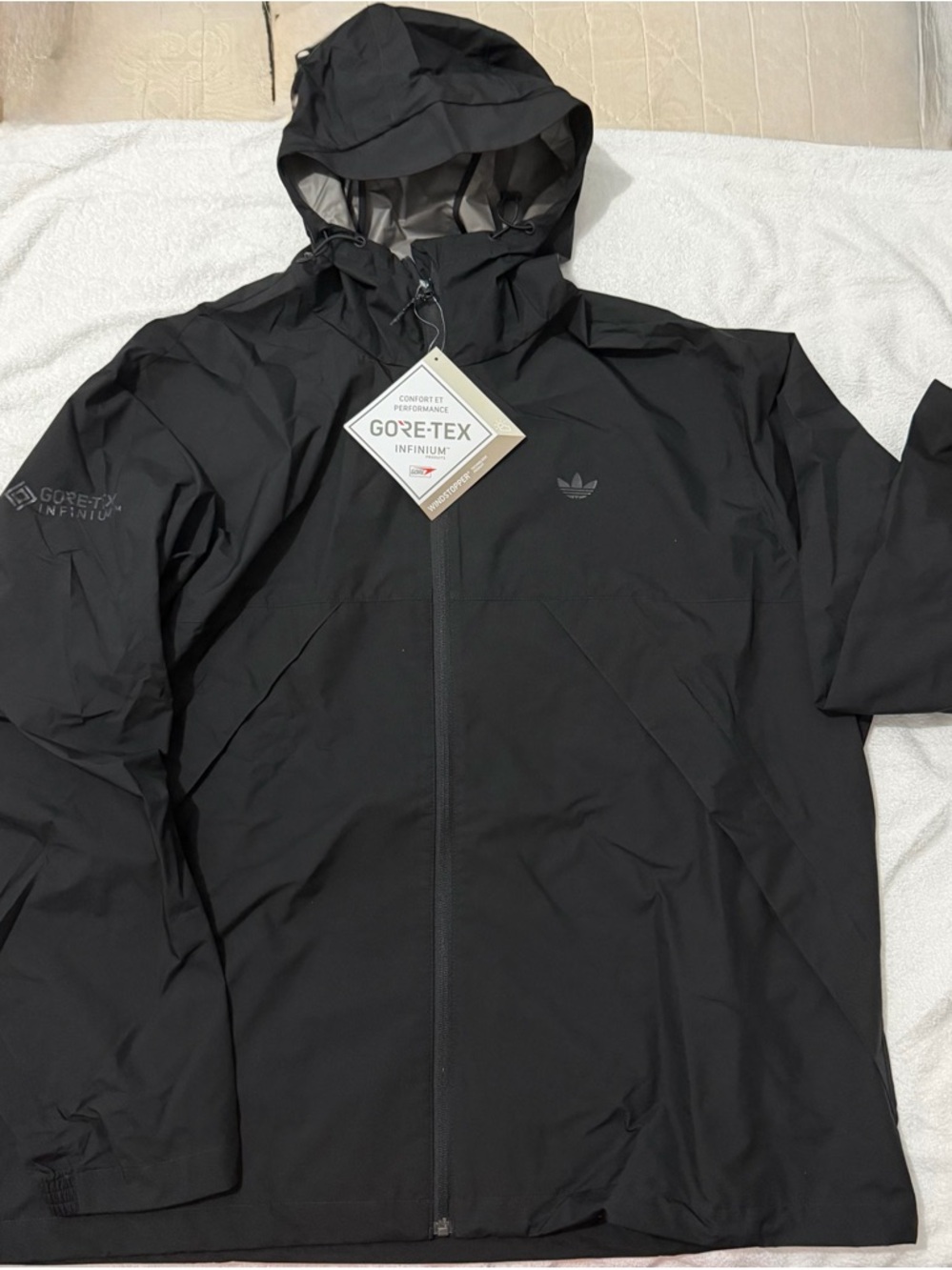 adidas Black GORE-TEX Infinium Hooded Raincoat